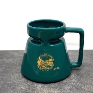 Vintage 2001 Montana Seal Logo MEA-MFT Green Ceramic No Spill Travel‎ Coffee Mug